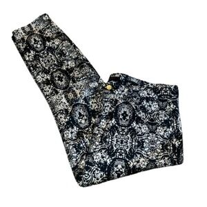 JEN7 navy blue and white cropped skinny pants size 12